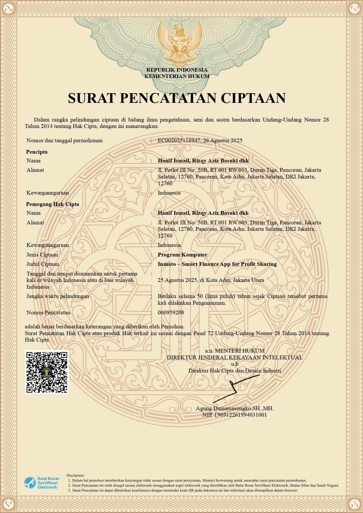 Sertifikat Hak Cipta